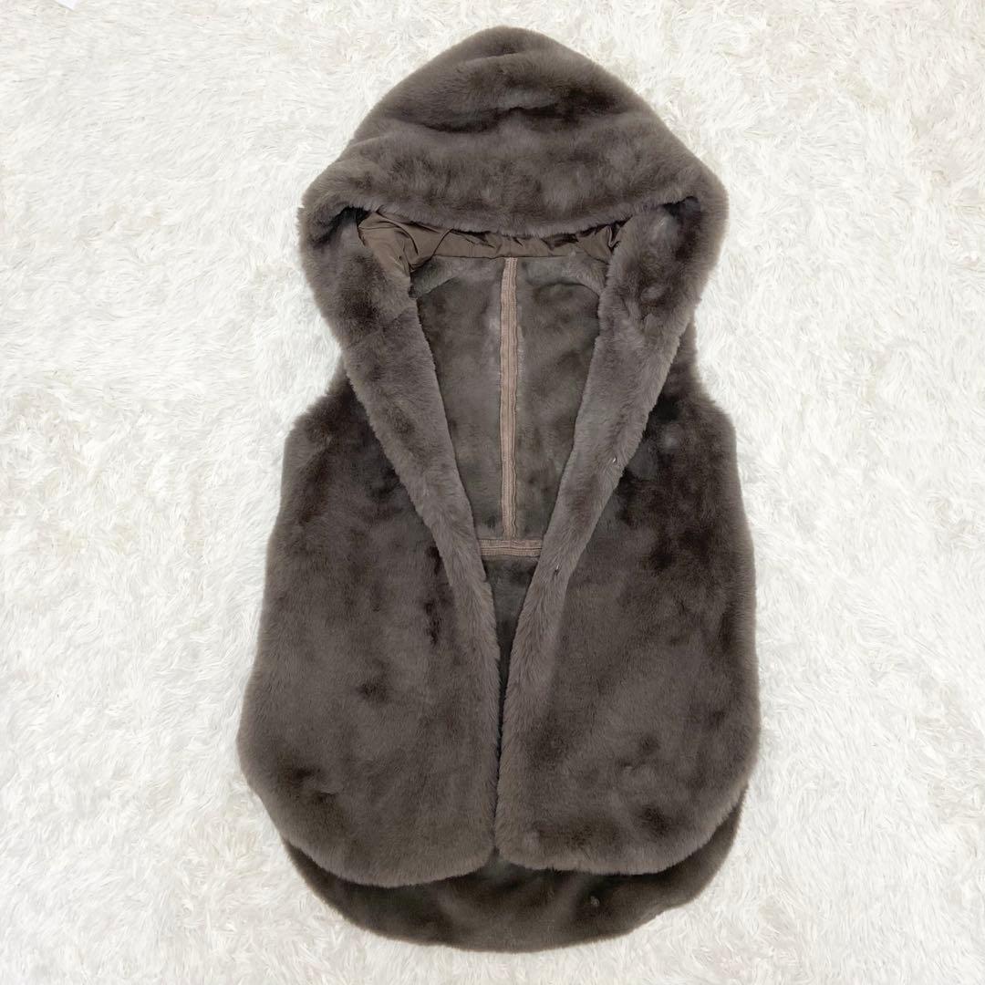 【未使用】RADIATE ヤマダヤ フーデッドファーベスト モカ