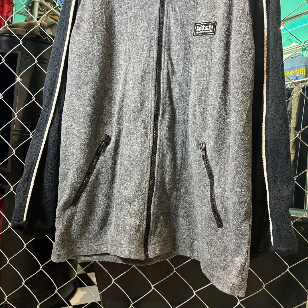 bitch skateboards フリースジャケット　黒グレー　ビッチ