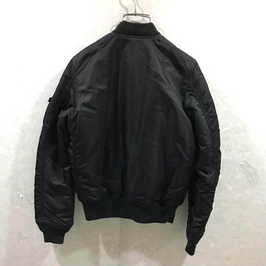 ALPHA MA-1 フライトジャケット 丈短 中綿 ブラック S