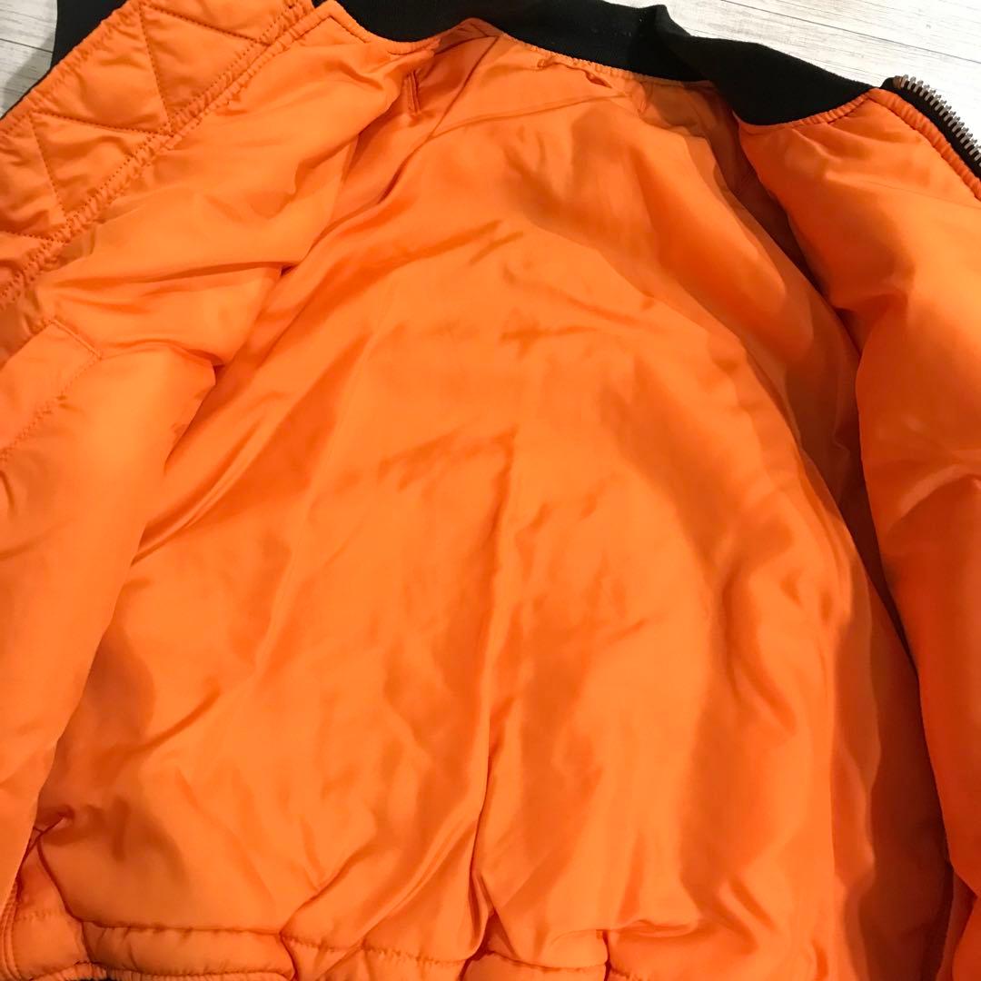 ALPHA MA-1 フライトジャケット 丈短 中綿 ブラック S