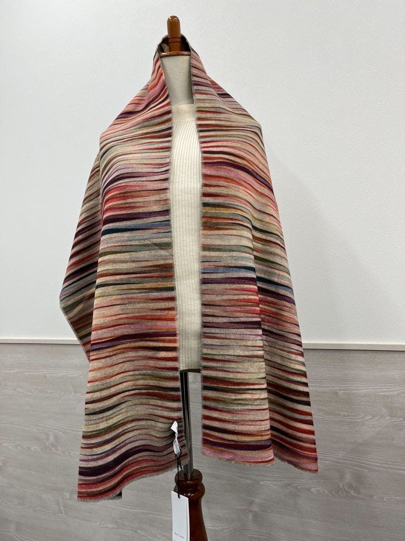 未使用＊ポールスミス＊リバーシブルストール マフラー＊花柄×ストライプ