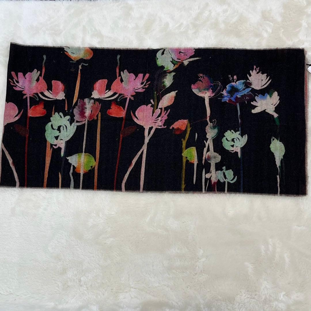 未使用＊ポールスミス＊リバーシブルストール マフラー＊花柄×ストライプ