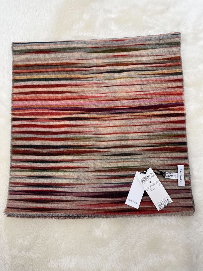 未使用＊ポールスミス＊リバーシブルストール マフラー＊花柄×ストライプ