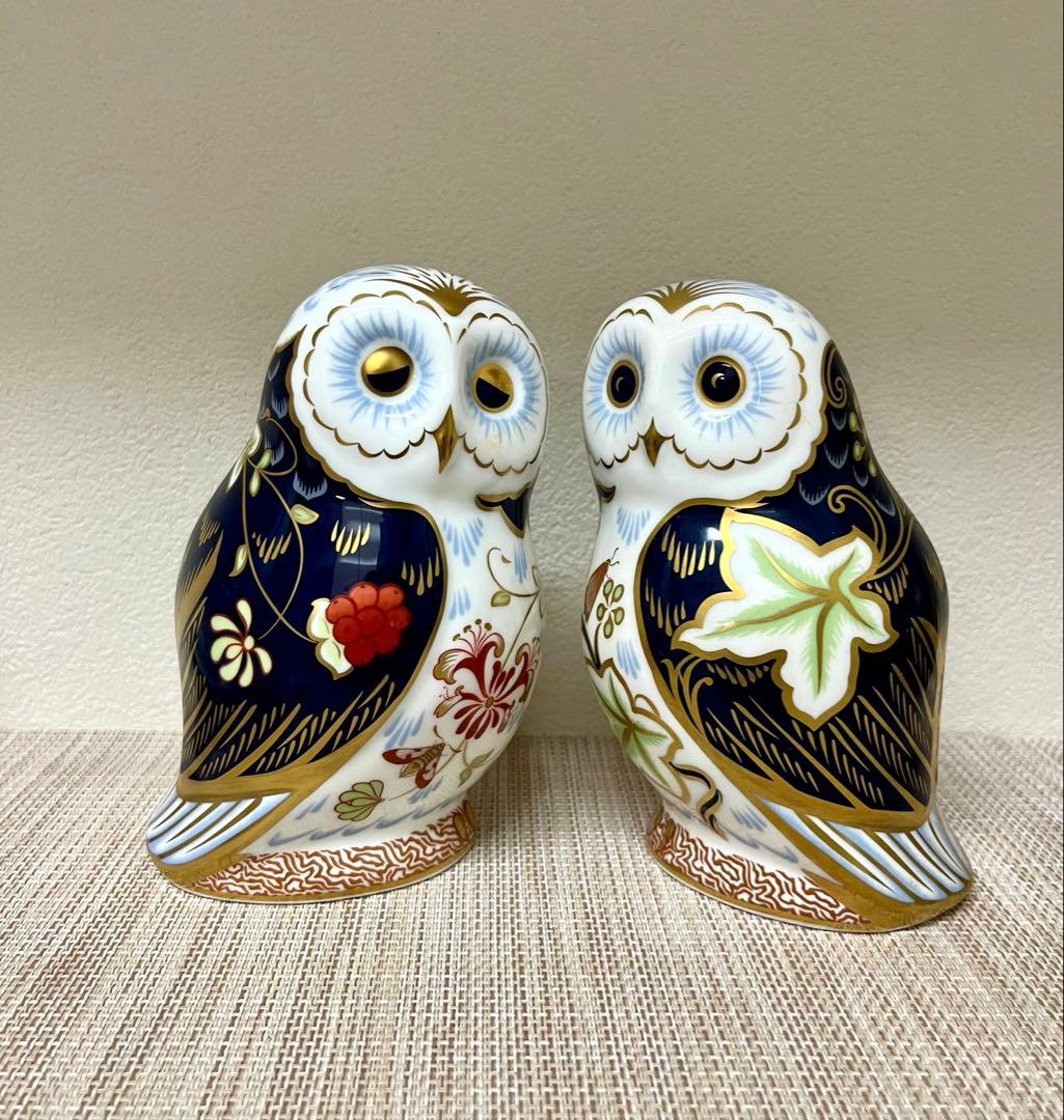 ロイヤルクラウンダービー ペーパーウエイト トワイライト＆デイブレイク オウル