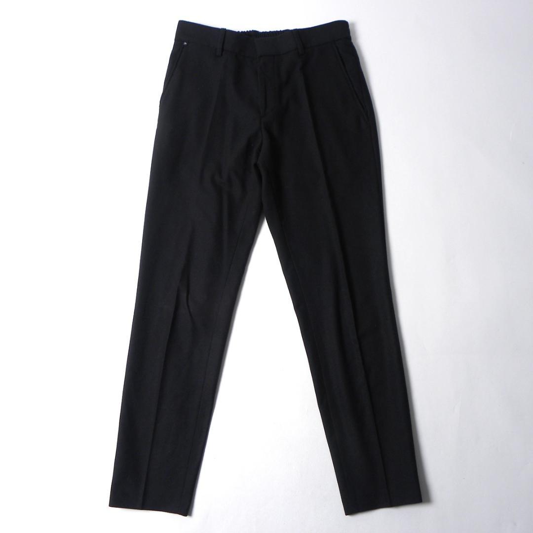 BOSSフランネルセットアップスーツ TECH FLANELL スリムフィット黒