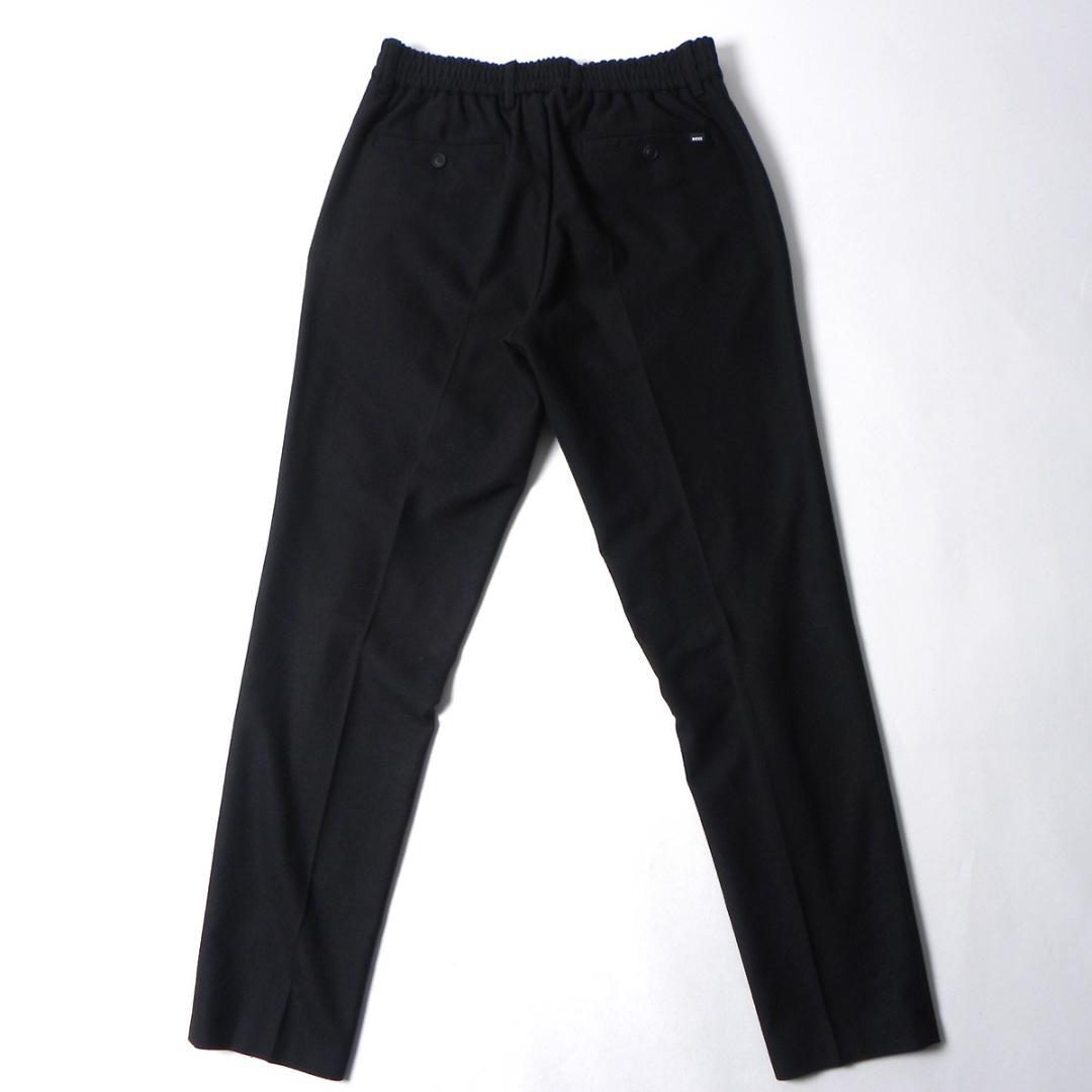 BOSSフランネルセットアップスーツ TECH FLANELL スリムフィット黒