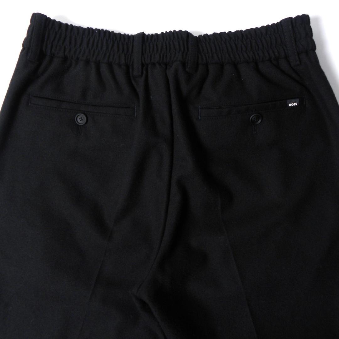 BOSSフランネルセットアップスーツ TECH FLANELL スリムフィット黒