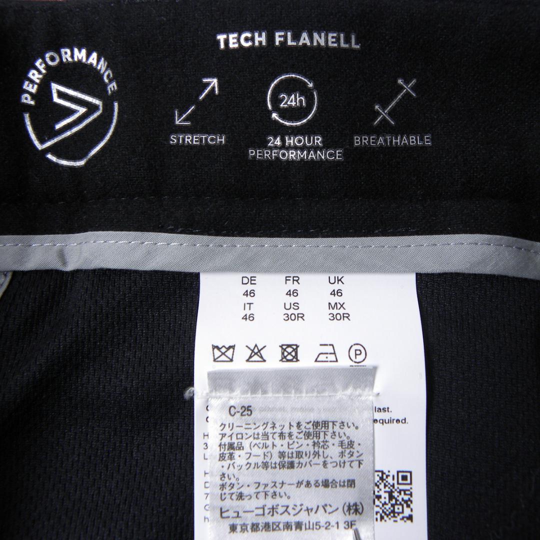 BOSSフランネルセットアップスーツ TECH FLANELL スリムフィット黒
