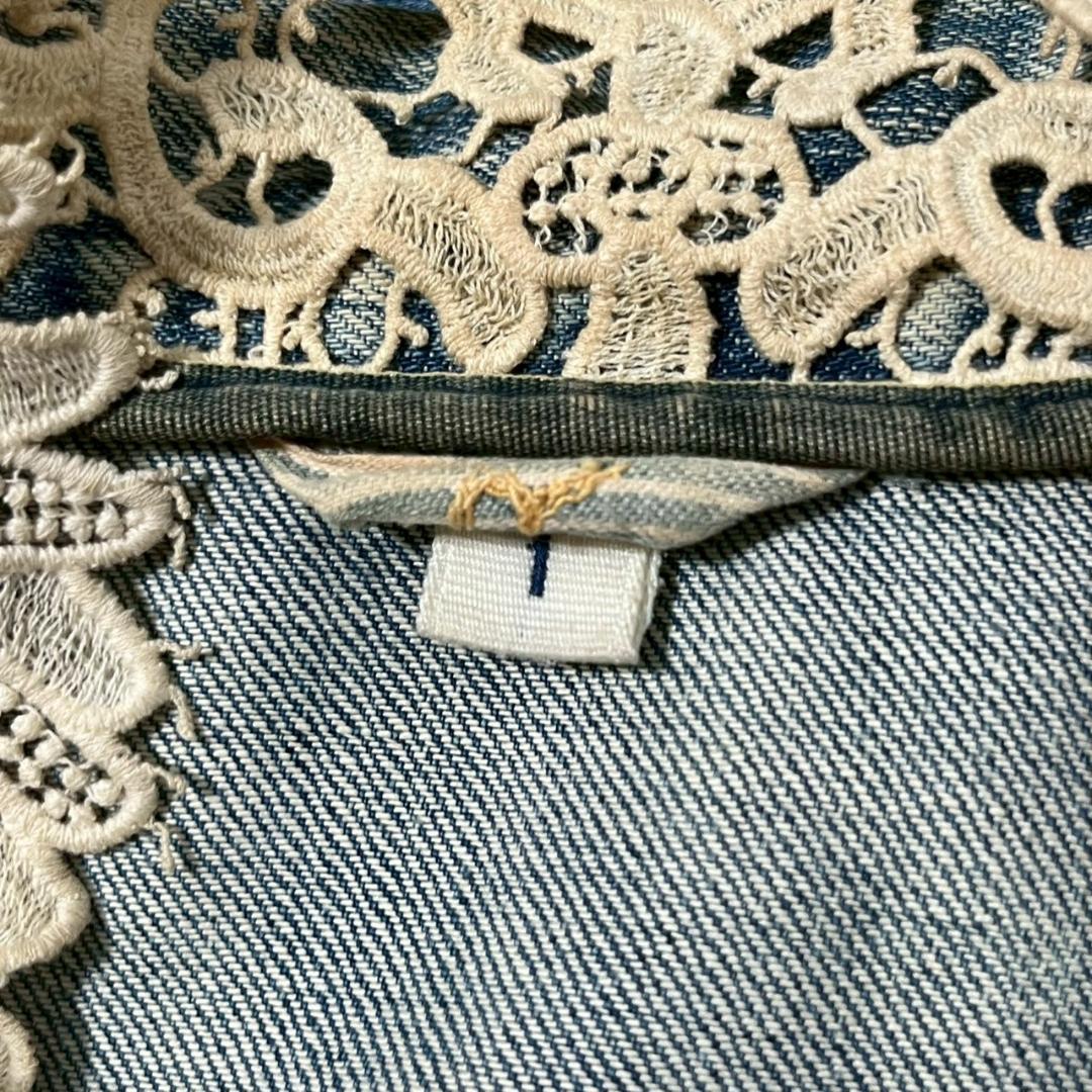 45rpm レース装飾 デニム ジャケット Gジャン N1304