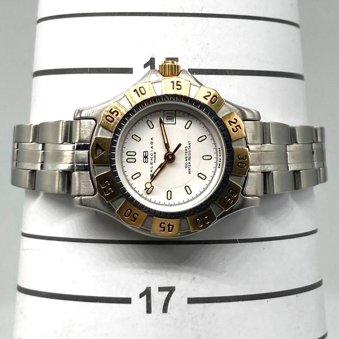 【稼動】 バレンシアガ 腕時計 ダイバーズウォッチ クォーツ QZ デイト