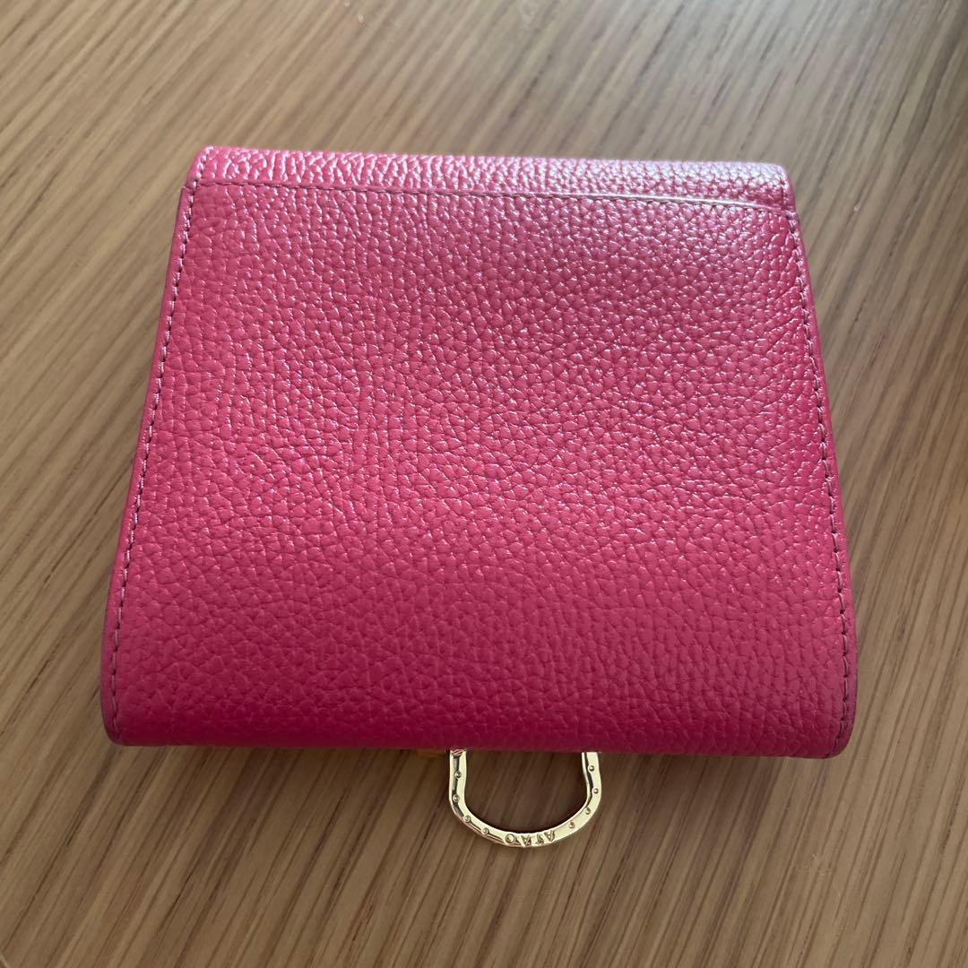 美品 ATAO アタオ ロトロ ウォレット 二つ折り財布 マゼンタ