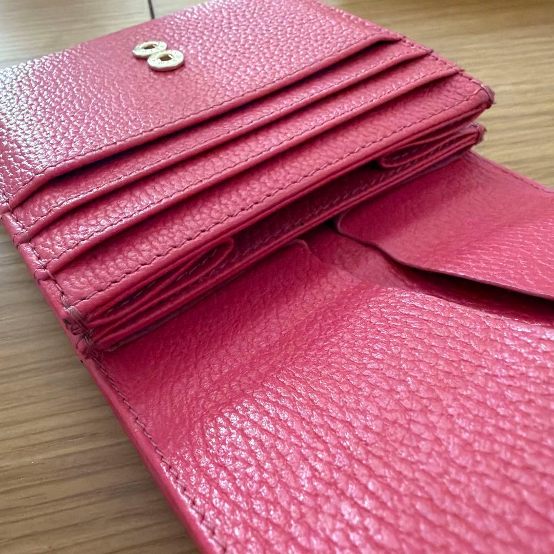 美品 ATAO アタオ ロトロ ウォレット 二つ折り財布 マゼンタ