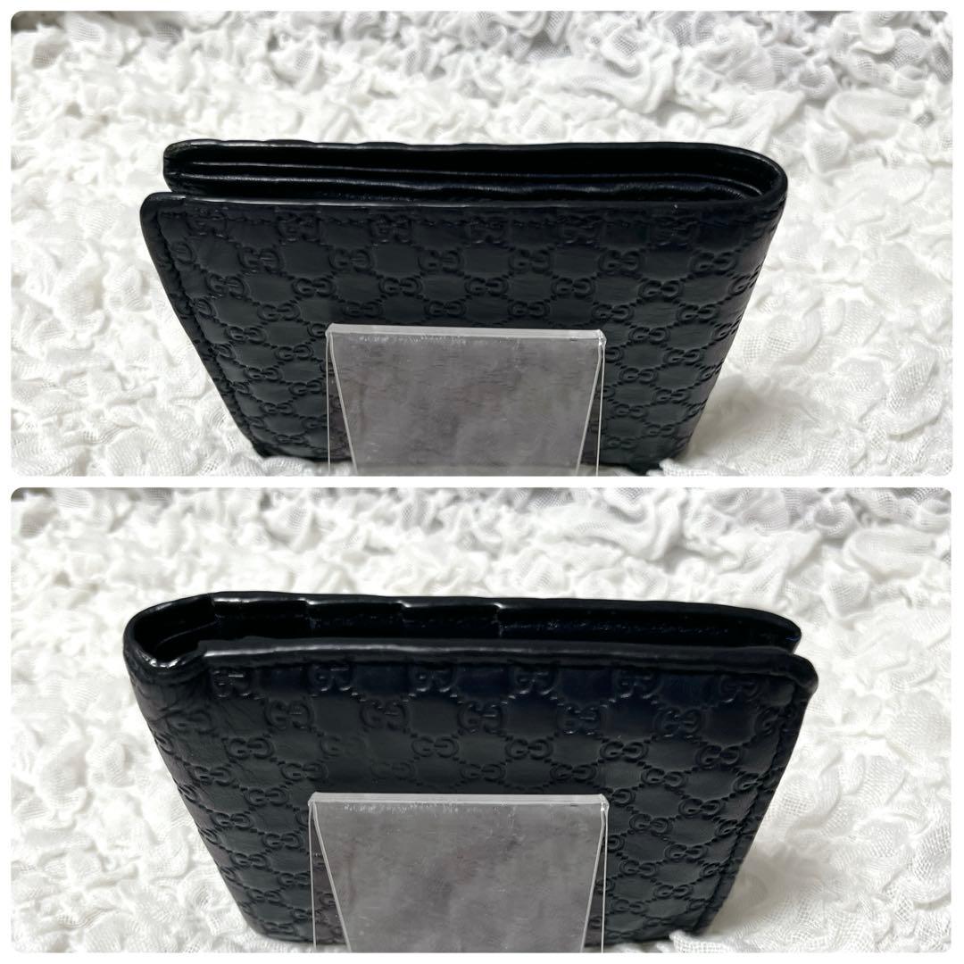美品✨️ GUCCI マイクロシマ 二つ折り財布 レザー　コンパクトウォレット