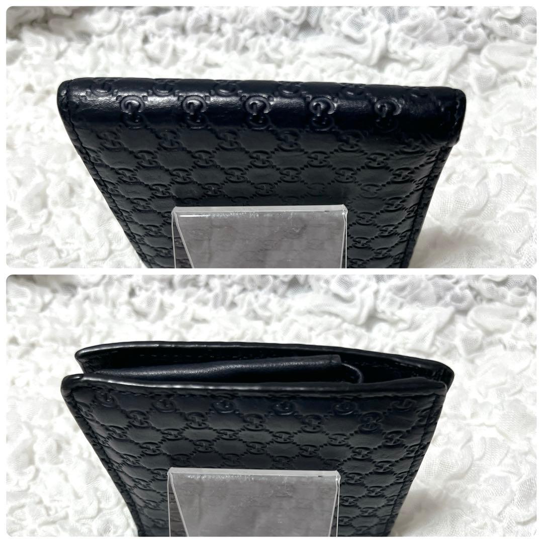 美品✨️ GUCCI マイクロシマ 二つ折り財布 レザー　コンパクトウォレット
