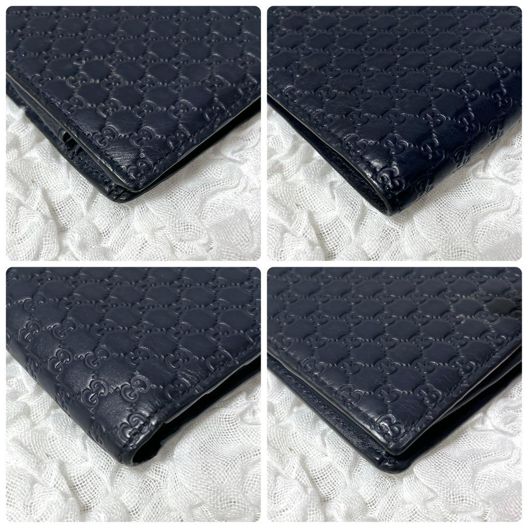 美品✨️ GUCCI マイクロシマ 二つ折り財布 レザー　コンパクトウォレット