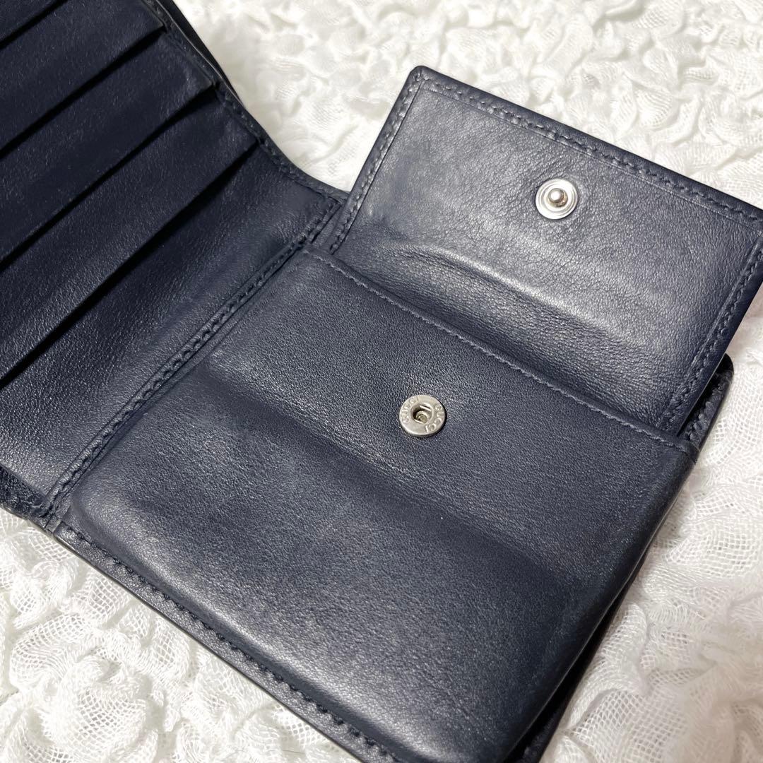美品✨️ GUCCI マイクロシマ 二つ折り財布 レザー　コンパクトウォレット