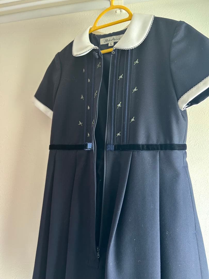 yappi 七里ネイビー 半袖ワンピース 120