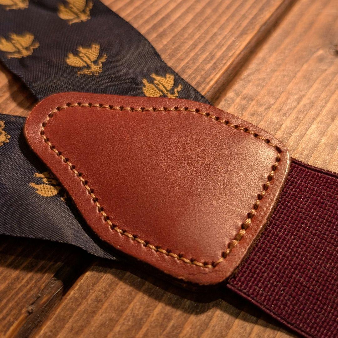 【極美品】BROOKS BROTHERS サスペンダー 真鍮 本革 ボルドー