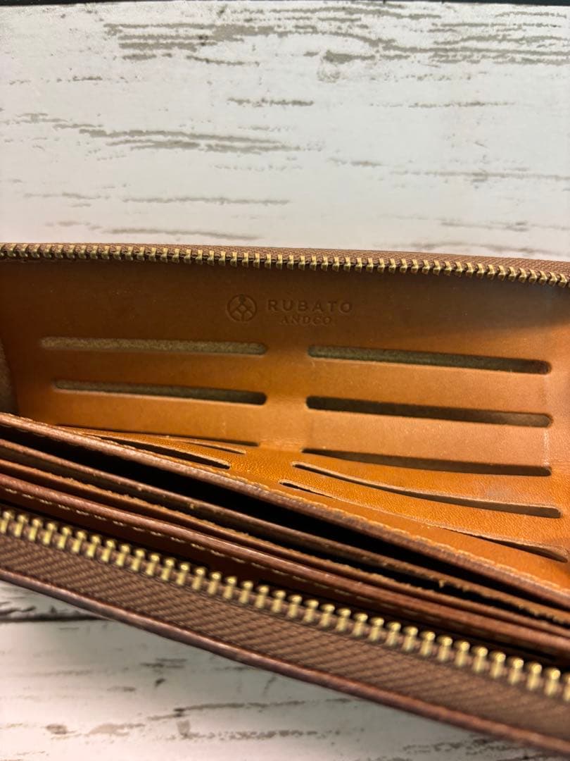 RUBATO ブラウンレザー長財布