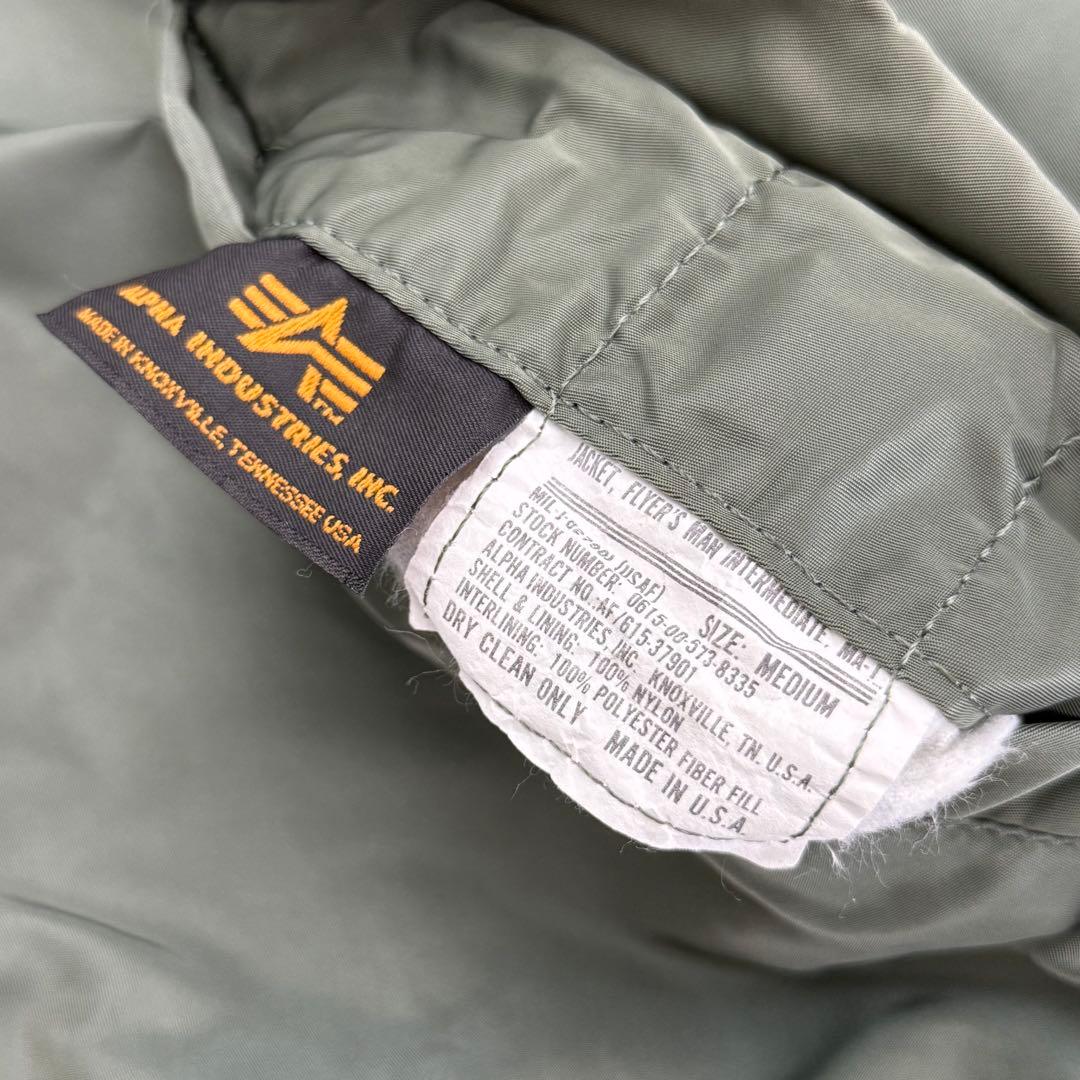 90s USA製 Alpha アルファ MA-1フライトジャケット MEDIUM