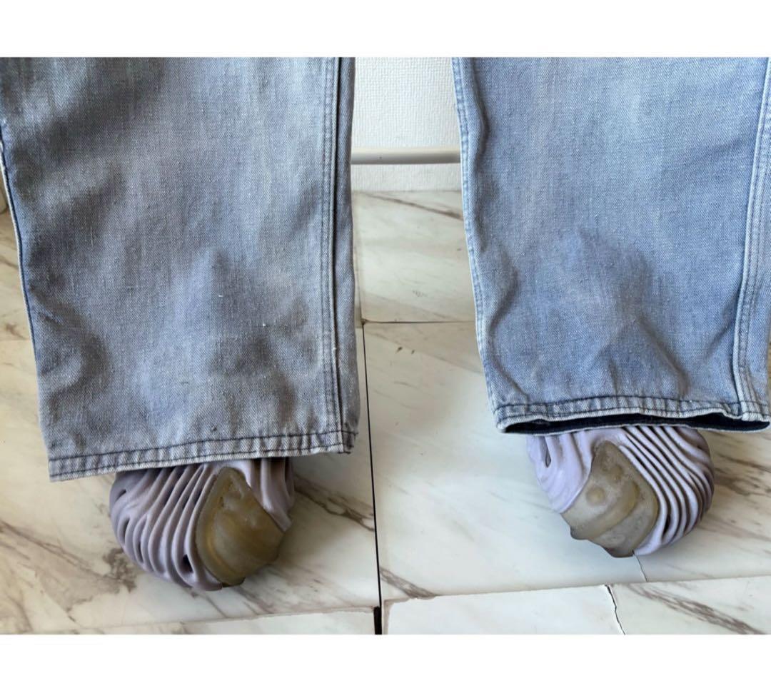 \"鬼焼けサンフェード\" ナス紺 ラベンダー ユーロヴィンテージ ワークパンツ
