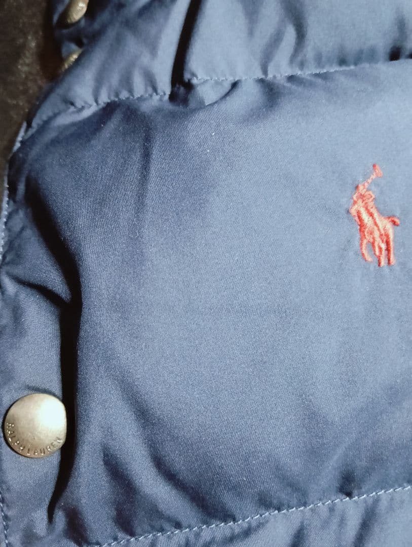 新品　タグ付き　ポロラルフローレン　ダウンベスト　リバーシブル　ネイビー　赤　L