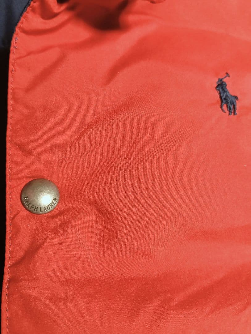 新品　タグ付き　ポロラルフローレン　ダウンベスト　リバーシブル　ネイビー　赤　L