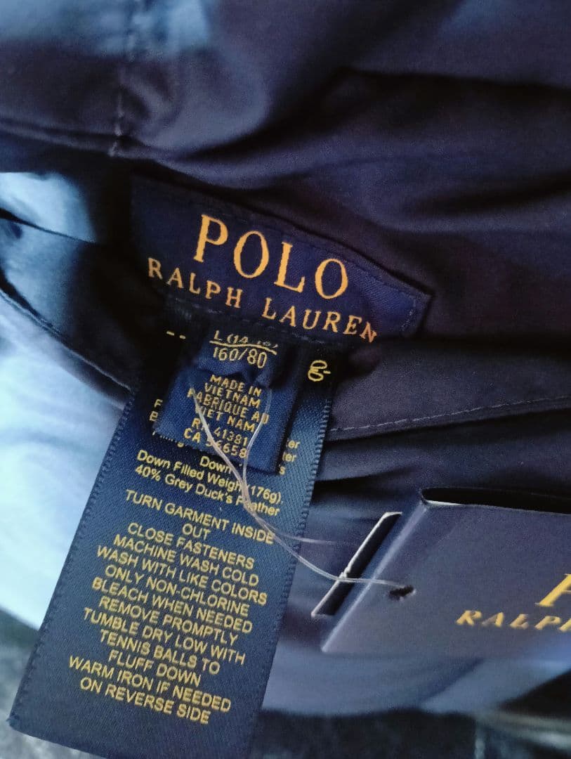 新品　タグ付き　ポロラルフローレン　ダウンベスト　リバーシブル　ネイビー　赤　L
