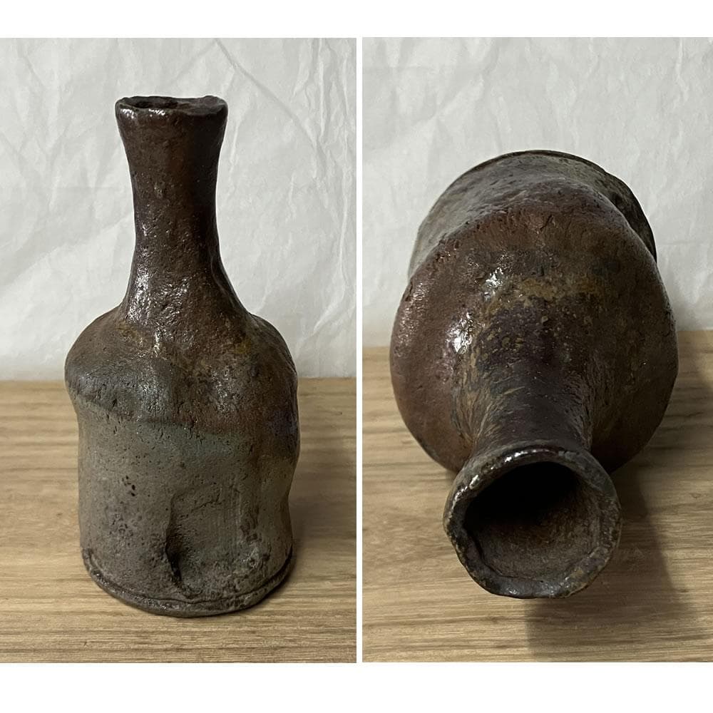 w168 大饗仁堂 備前焼 徳利 高さ14cm 花入 一輪差し 一輪挿し 酒器