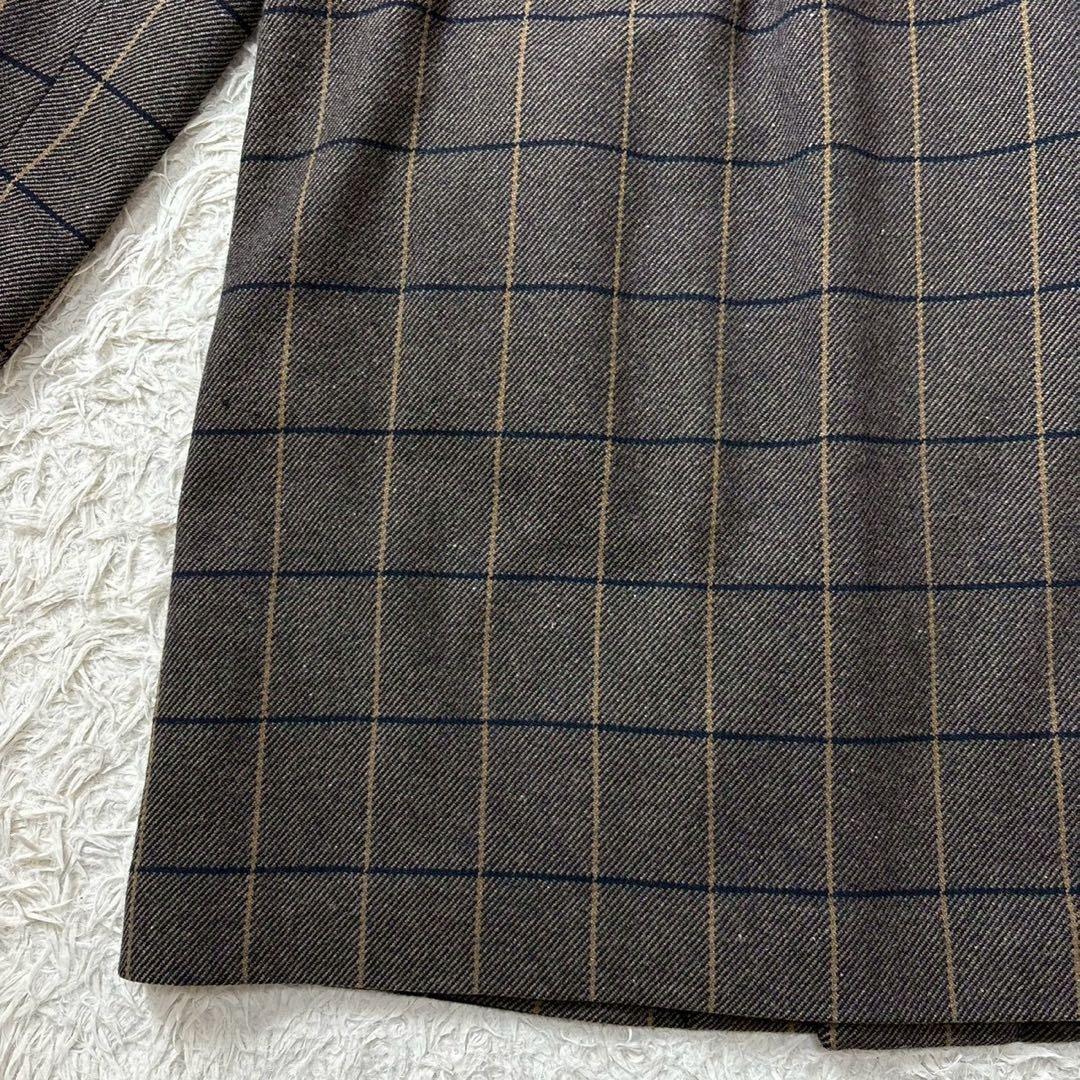 【美品】パラスパレス　ウール　チェスターコート　チェック　グレー　3