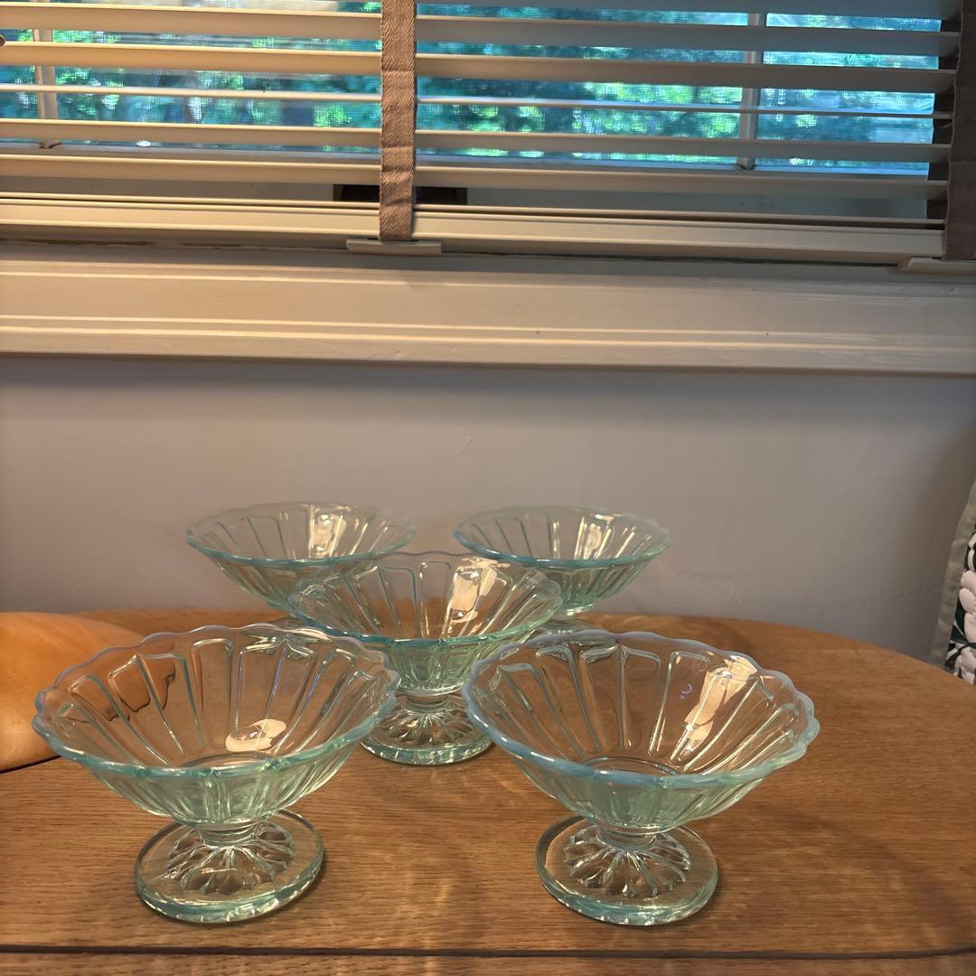 廣田ガラス　雪の花　新品未使用　 デザートグラス