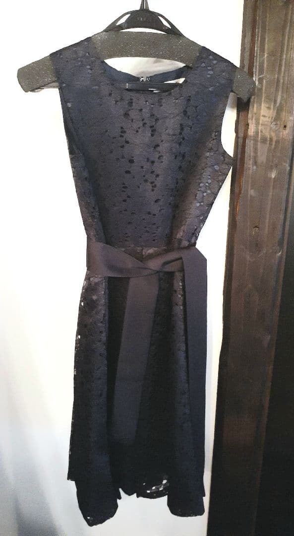 ポンポネット 総レース ワンピース のみ ネイビー 紺 セット フォーマル