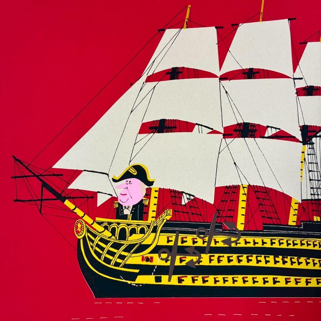 柳原良平「H.M.S.VICTORY」リトグラフ 直筆サイン入 アンクルトリス