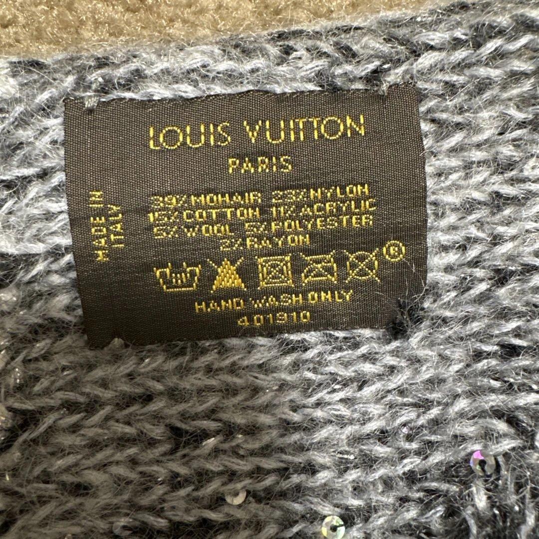 ルイヴィトン マフラー エシャルプ スパンコール 401910 ブラック グレー