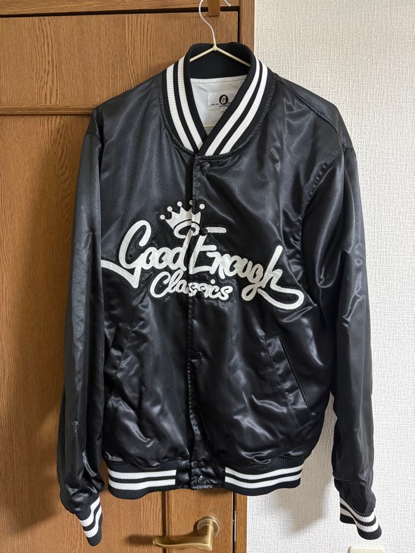 GOODENOUGH サテン スタジャン 黒 XL グッドイナフ