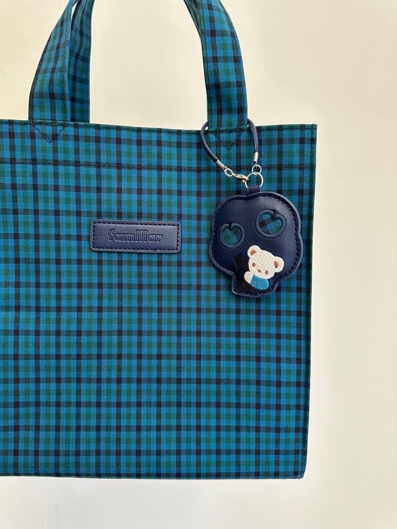 ファミリア　トートバッグ　チェック