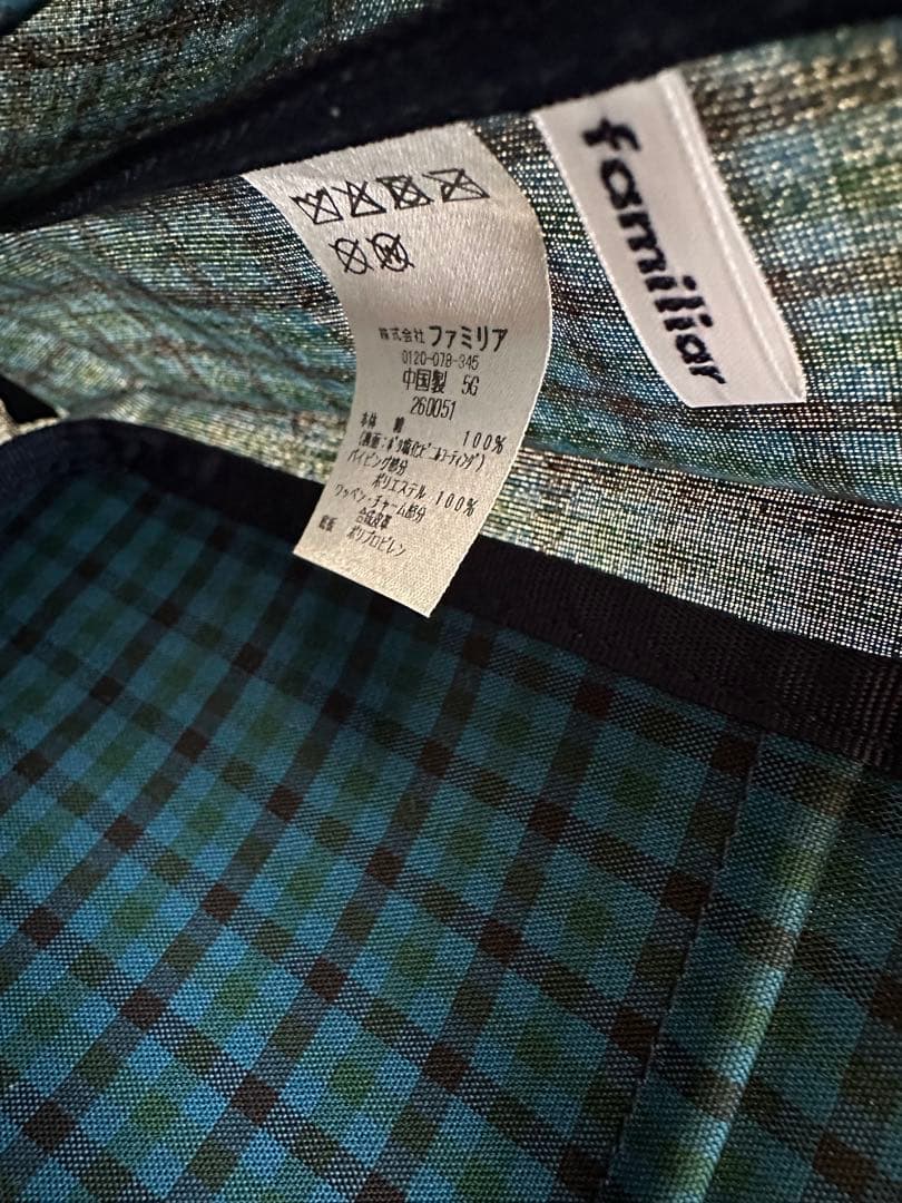 ファミリア　トートバッグ　チェック