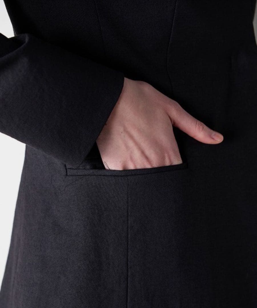 未使用 la.f… ストレッチノーカラージャケット洗濯機で洗える