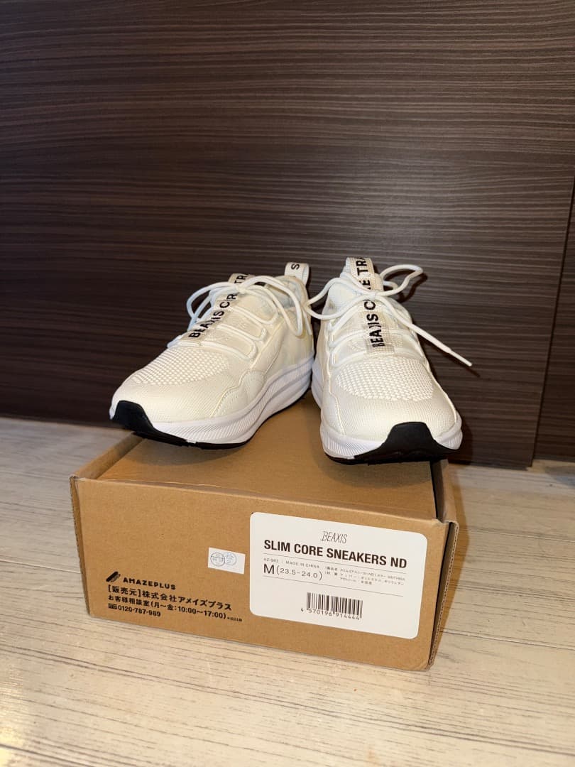 【値下げ】BEAXIS スリムコアスニーカー ホワイト Mサイズ