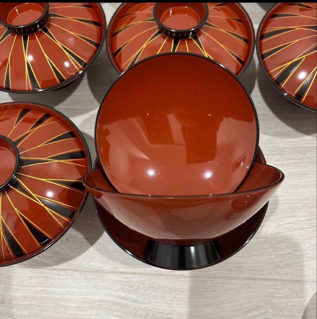 お吸い物椀　蓋付きお椀　29個まとめ売り　昭和レトロ　お上品漆器