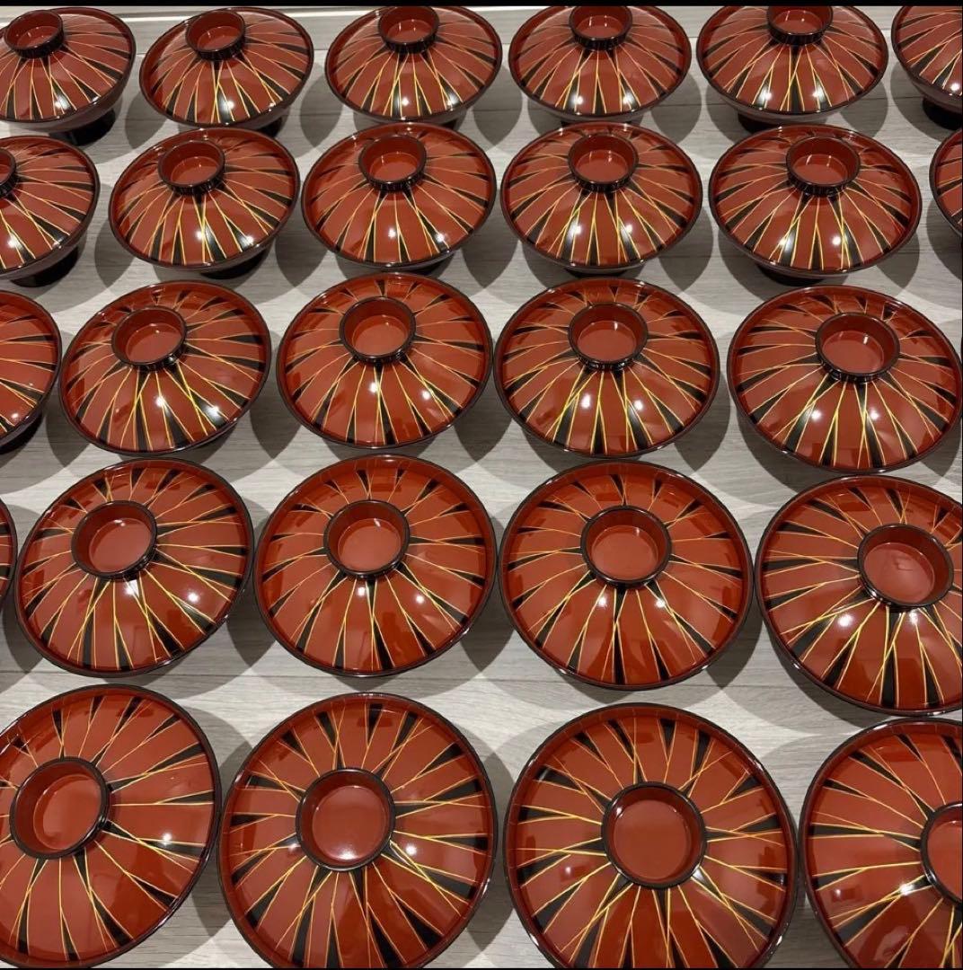 お吸い物椀　蓋付きお椀　29個まとめ売り　昭和レトロ　お上品漆器