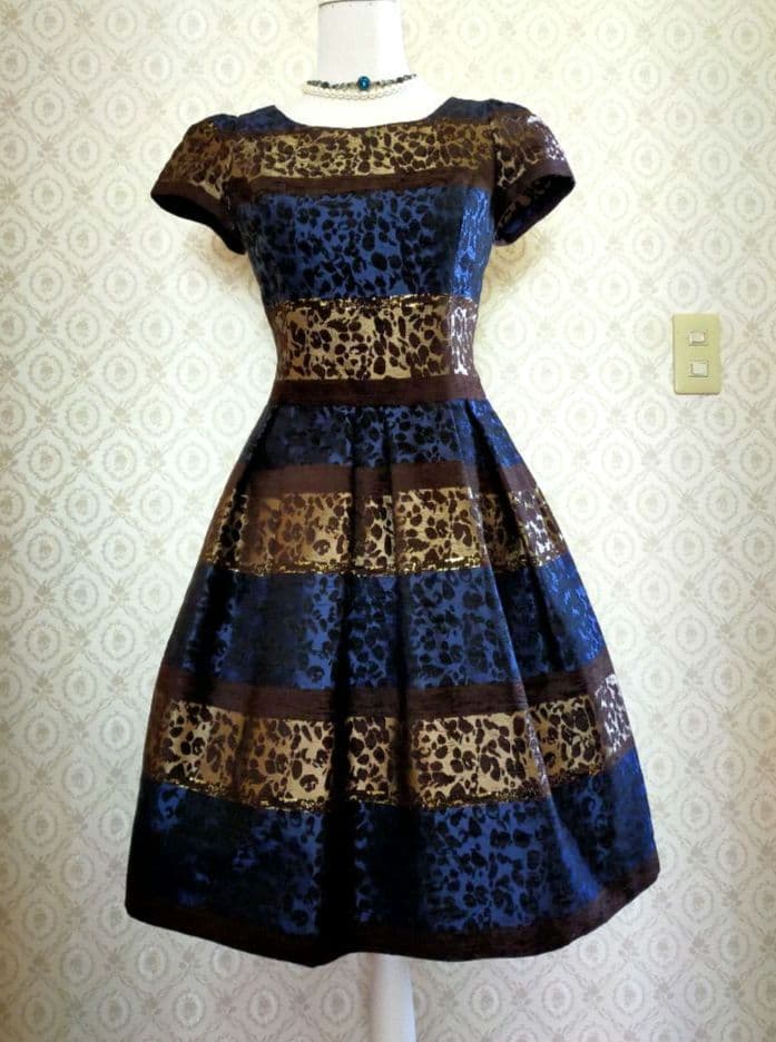 超美✿エムズグレイシー✿レオパード柄✿ Aライン✿ドレスワンピース