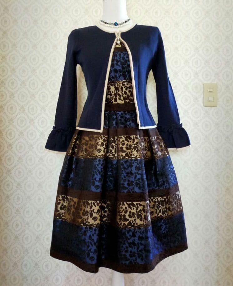 超美✿エムズグレイシー✿レオパード柄✿ Aライン✿ドレスワンピース