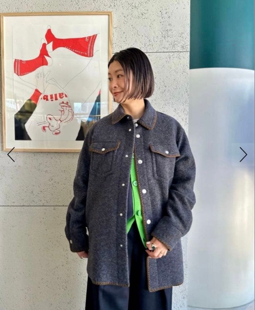 【CABaN】　キャバン　ウールフリースジャケット　グレー　Mサイズ