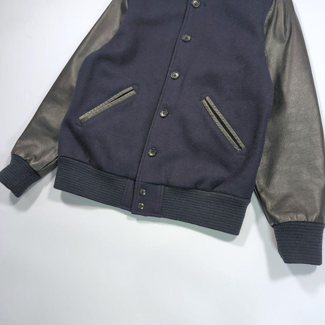 GB SPORT for SHIPS 別注スタジャン M袖レザー　USA製 黒紺