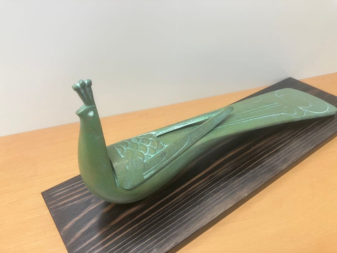 【三枝惣太郎】瑞鳥 孔雀 高岡銅器 アンティーク レア 希少 新品未使用