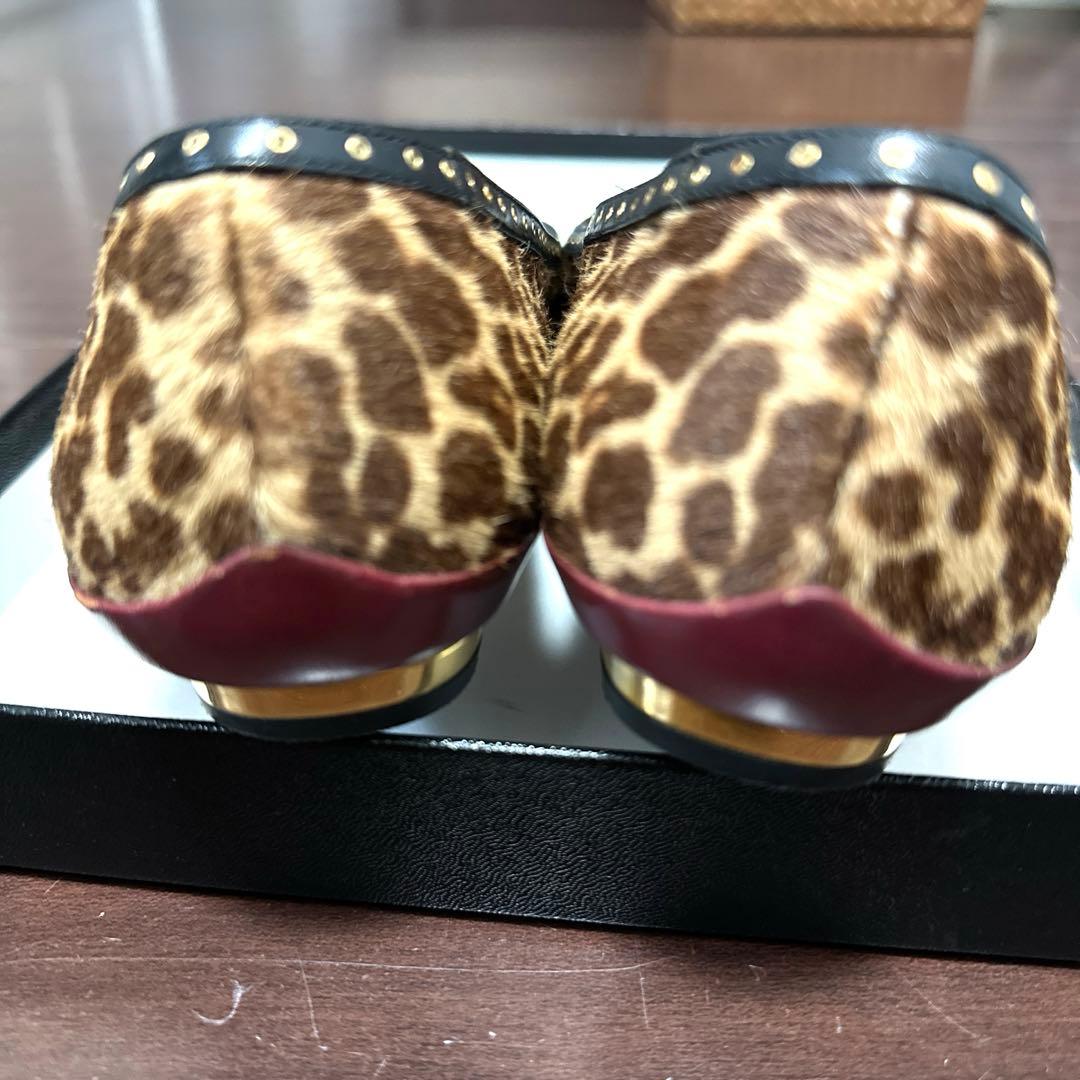 美品❣️フェラガモ♡レオパード柄フラットシューズ