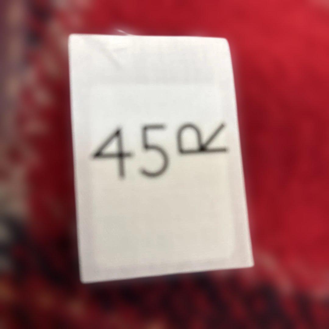 45R インドメリノカシミヤ チェックマフラー レッド