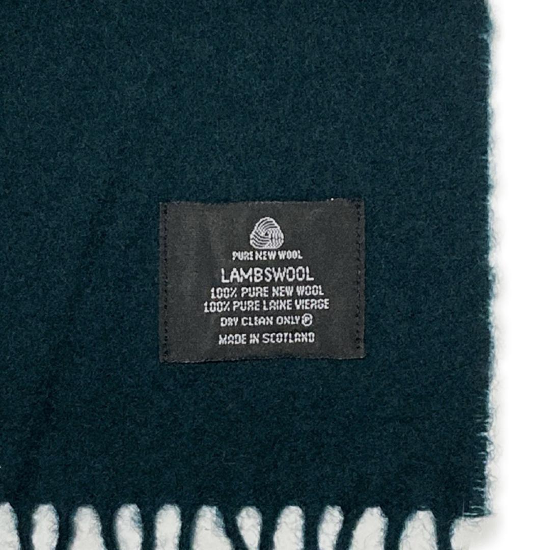CELINE セリーヌ マフラー ストール ブルーグリーン ラムウール100%