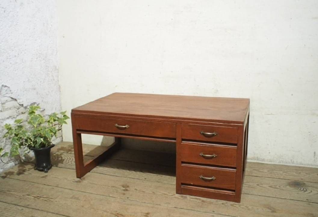 1040 ヴィンテージ　ロータイプの片袖机　文机　ローテーブル　古家具　レトロ